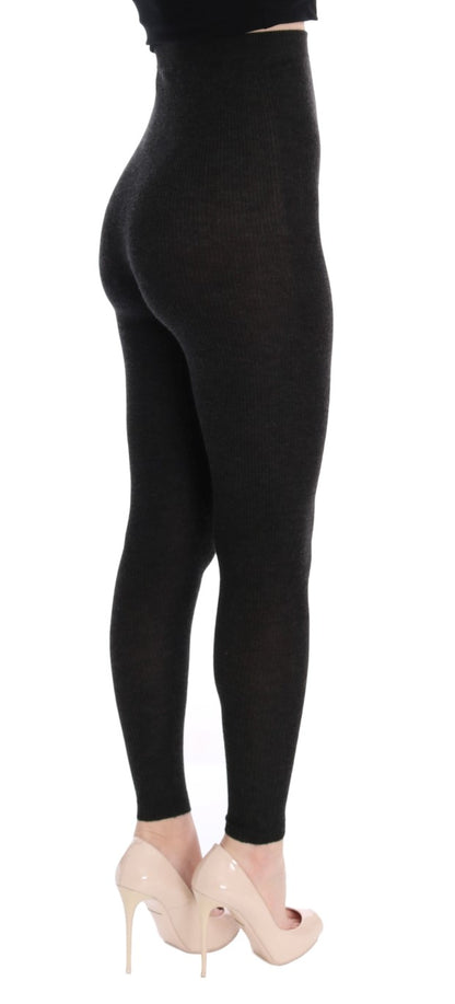 Gray Cashmere Stretch Tights-Dolce & Gabbana-LabelTerrace.com