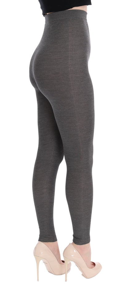 Gray Cashmere Stretch Tights-Dolce & Gabbana-LabelTerrace.com