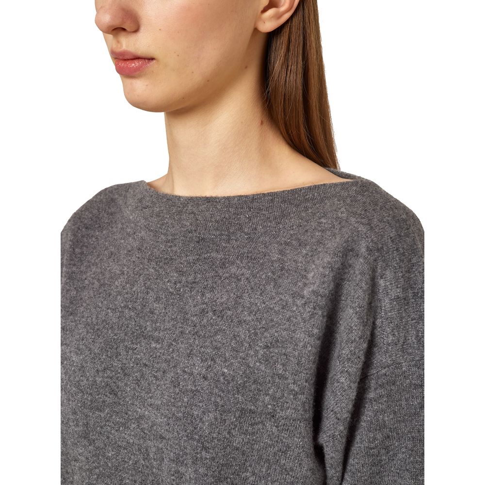 Gray Cashmere Sweater-Alpha Studio-LabelTerrace.com