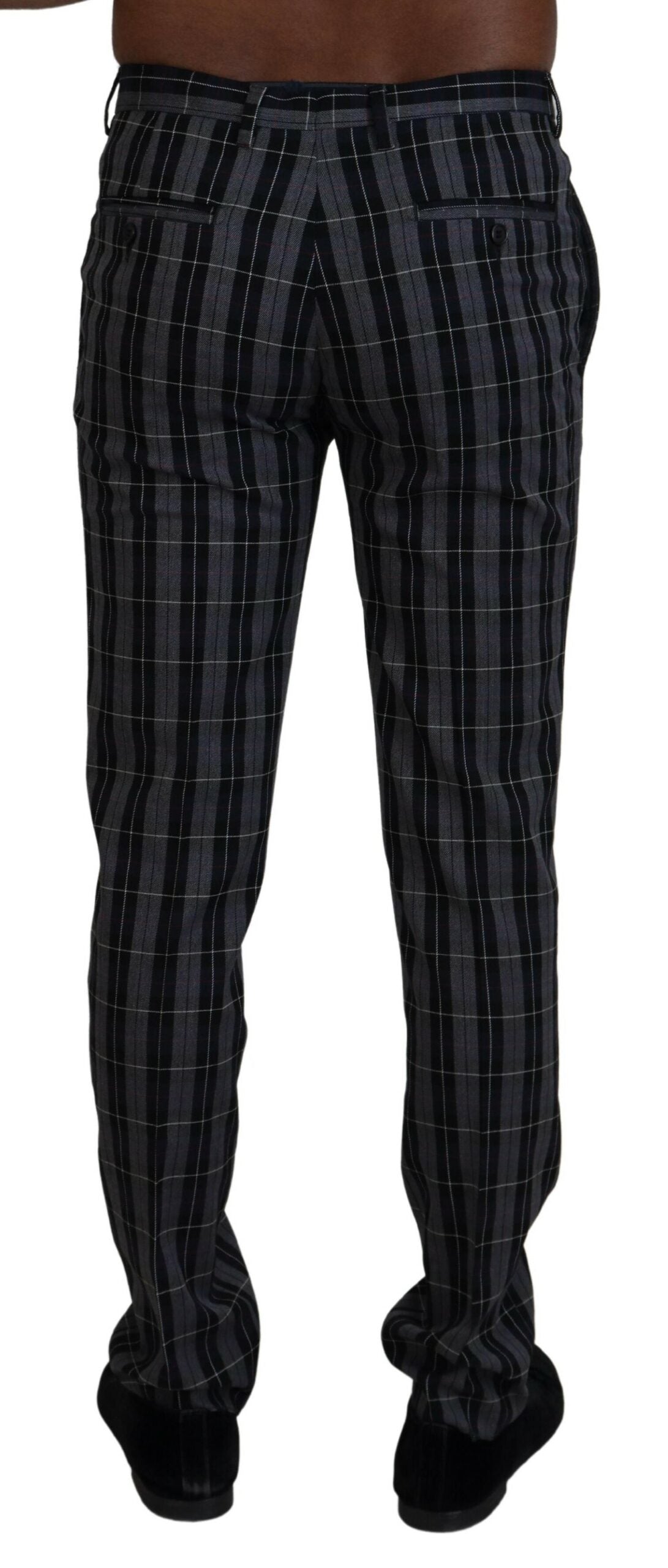 Gray Checkered Slim Fit Men Pants-BENCIVENGA-LabelTerrace.com