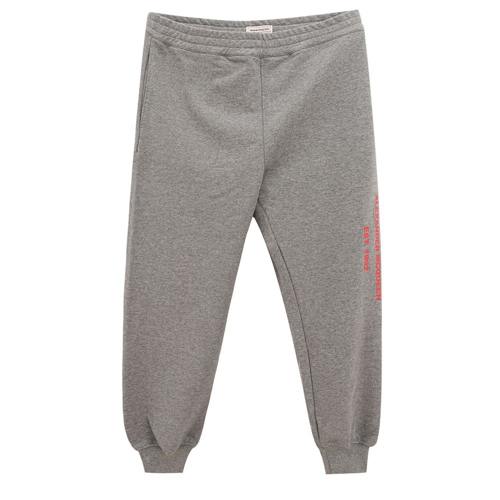 Gray Cotton Athletic Pants
