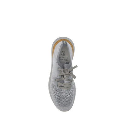 Gray Cotton Athletic Sneakers