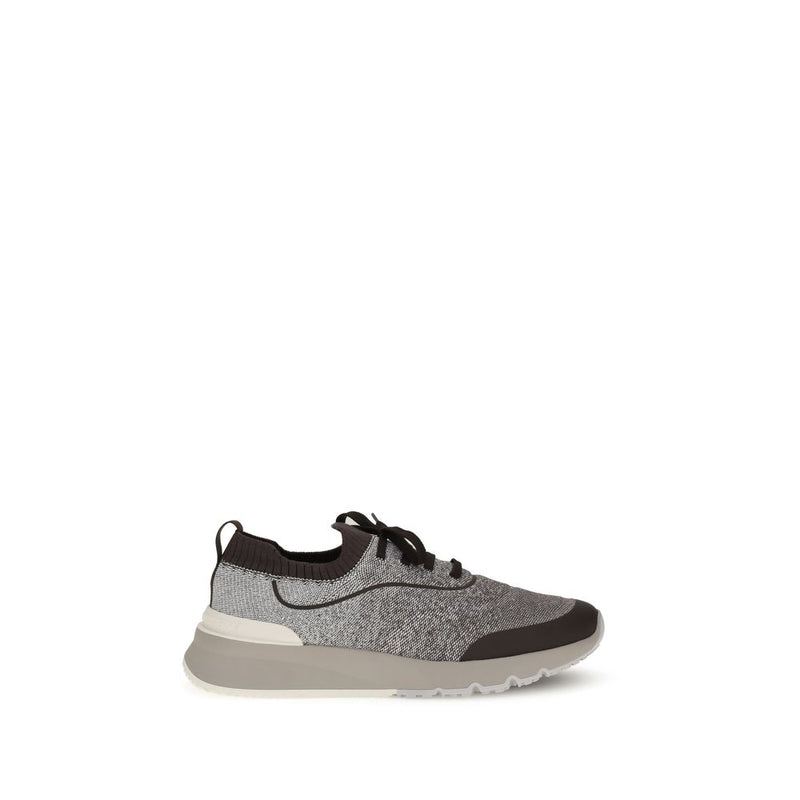 Gray Cotton Athletic Sneakers