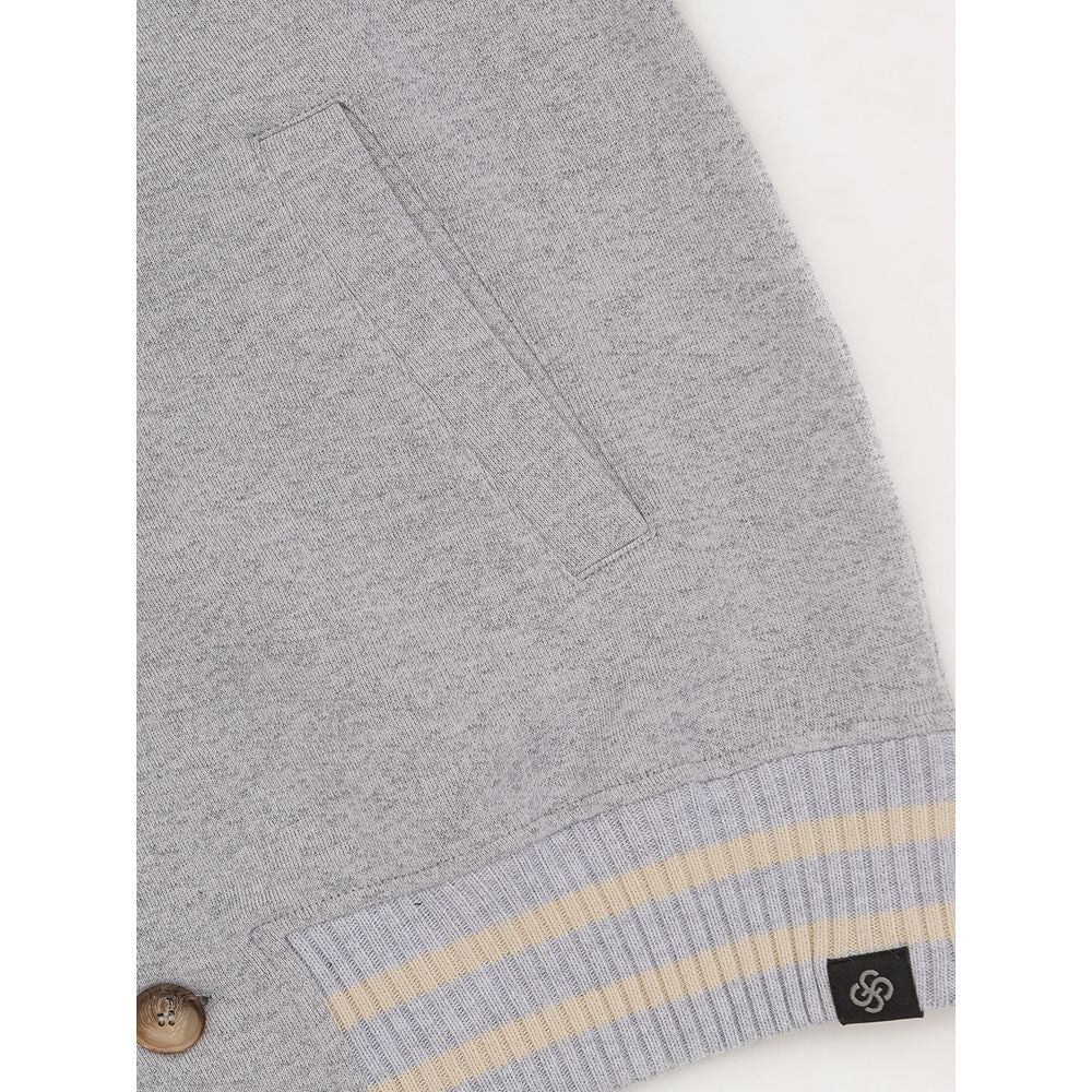 Gray Cotton Jackets & Coat-Gran Sasso-LabelTerrace.com