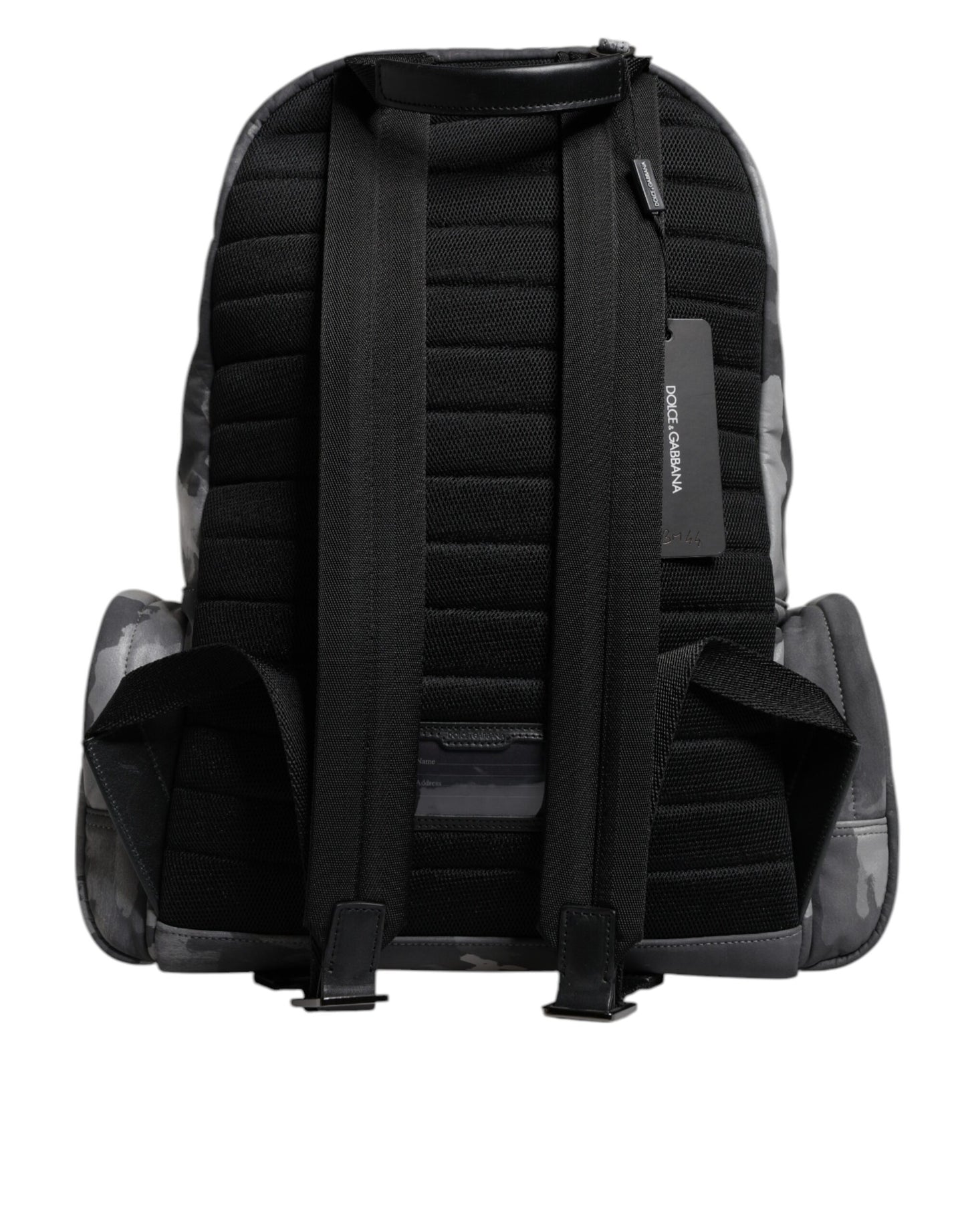 Gray Cotton Camouflage Logo Plaque Backpack Bag-Dolce & Gabbana-LabelTerrace.com