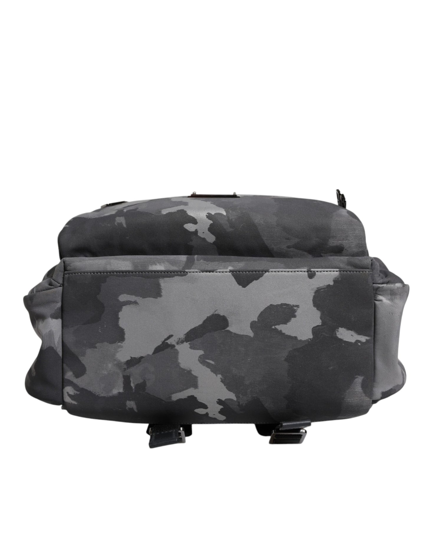 Gray Cotton Camouflage Logo Plaque Backpack Bag-Dolce & Gabbana-LabelTerrace.com