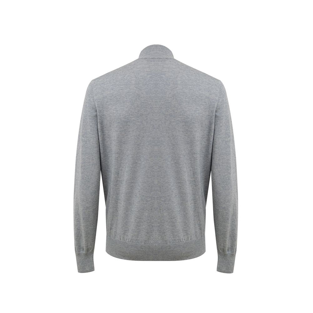 Gray Cotton Cardigan-Gran Sasso-LabelTerrace.com
