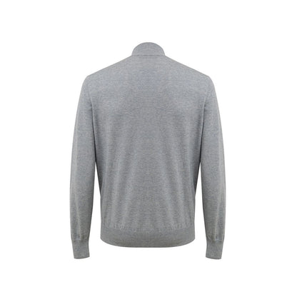 Gray Cotton Cardigan-Gran Sasso-LabelTerrace.com