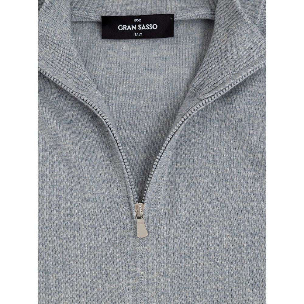 Gray Cotton Cardigan-Gran Sasso-LabelTerrace.com