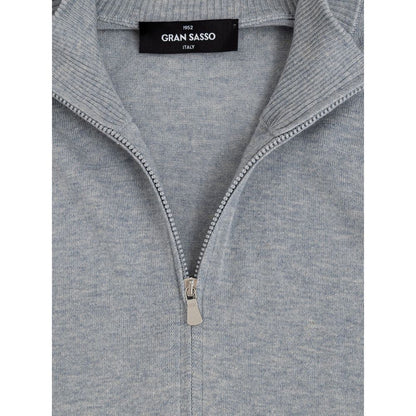 Gray Cotton Cardigan-Gran Sasso-LabelTerrace.com