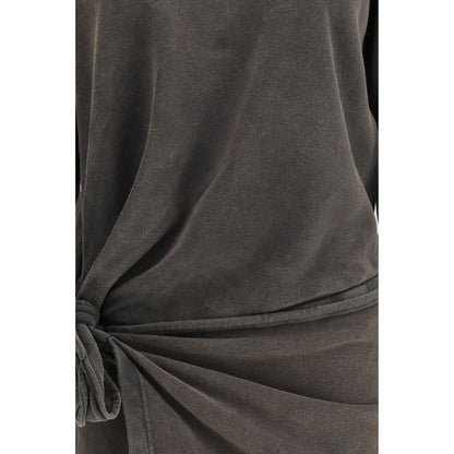 Gray Cotton Casual Dress