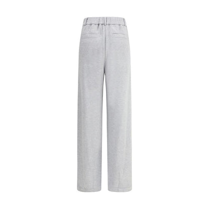 Gray Cotton Casual Pants