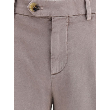 Gray Cotton Casual Pants