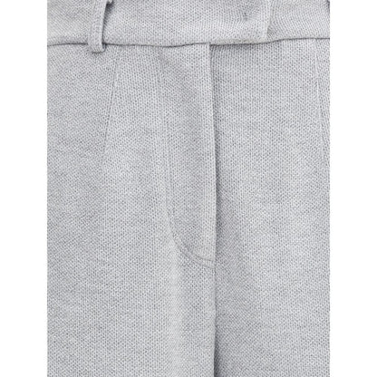 Gray Cotton Casual Pants