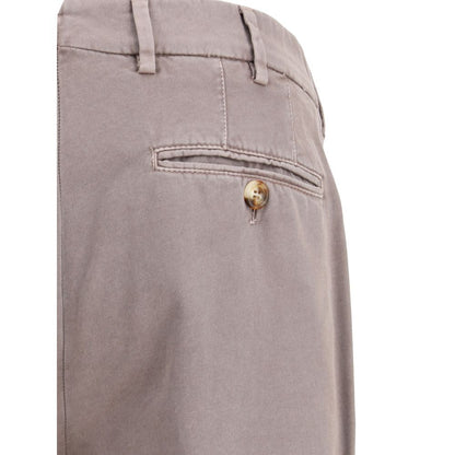 Gray Cotton Casual Pants