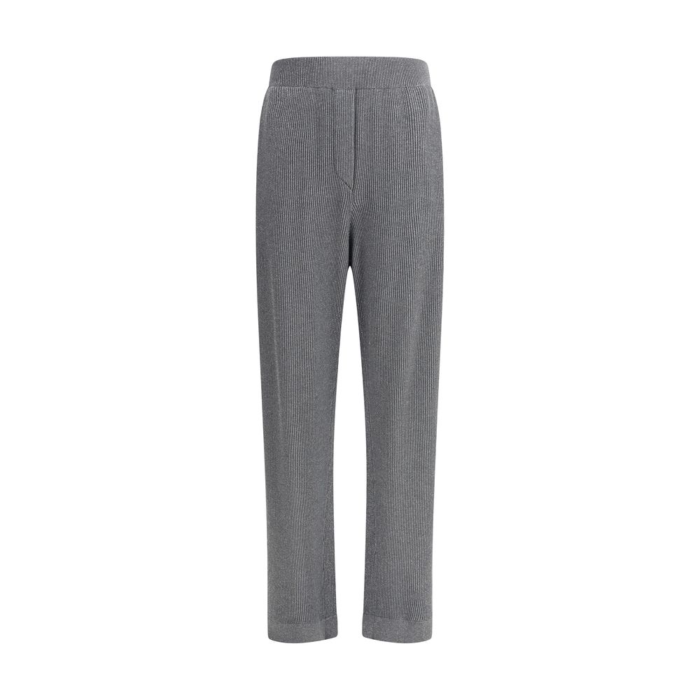 Gray Cotton Casual Pants