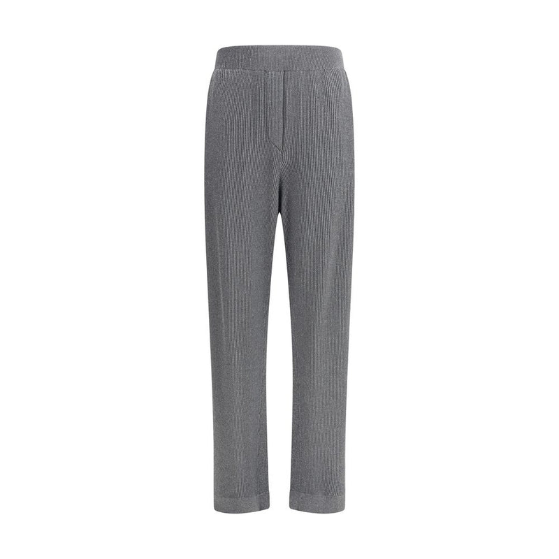 Gray Cotton Casual Pants