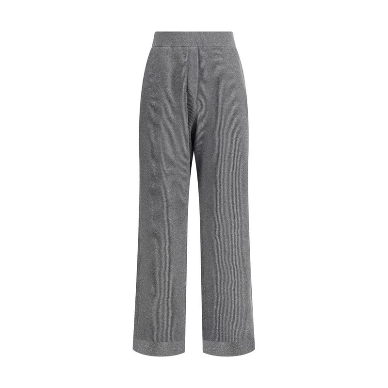 Gray Cotton Casual Pants