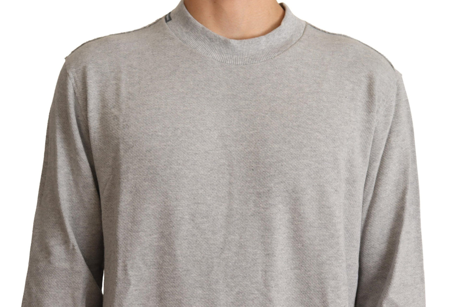 Gray Cotton Crewneck Pullover Sweater-Dolce & Gabbana-LabelTerrace.com