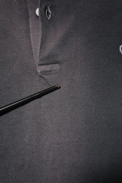 Gray Cotton Crown Collared Men Polo T-shirt-Dolce & Gabbana-LabelTerrace.com