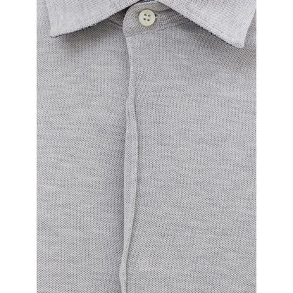 Gray Cotton Shirt-Corneliani-LabelTerrace.com