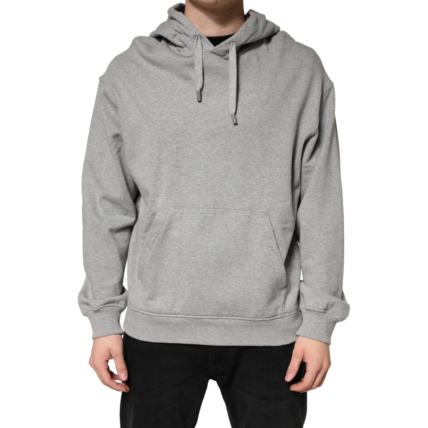 Gray Cotton Hooded Sweatshirt Sweater