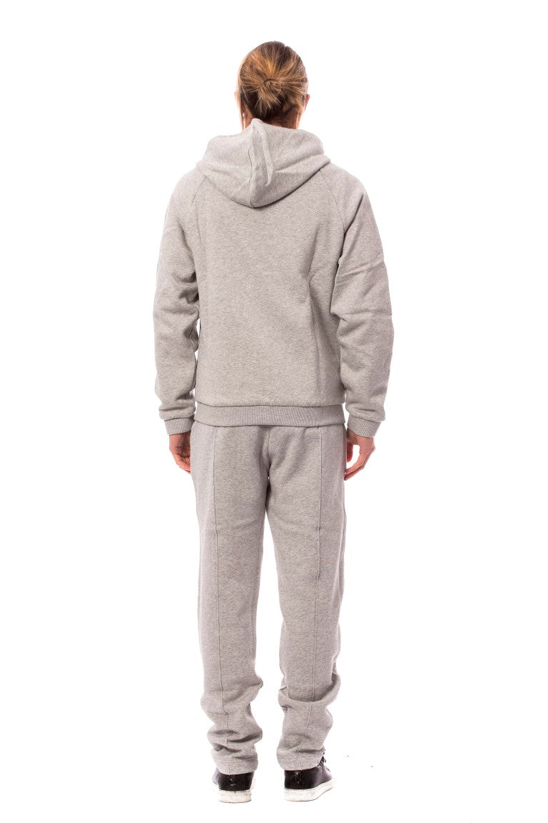 Gray Cotton Hooded Sweatsuit-Billionaire Italian Couture-LabelTerrace.com