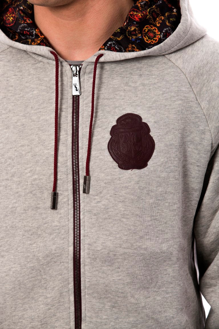 Gray Cotton Hooded Sweatsuit-Billionaire Italian Couture-LabelTerrace.com