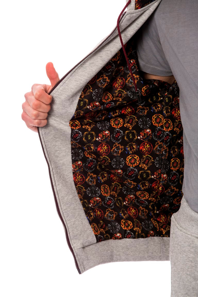 Gray Cotton Hooded Sweatsuit-Billionaire Italian Couture-LabelTerrace.com