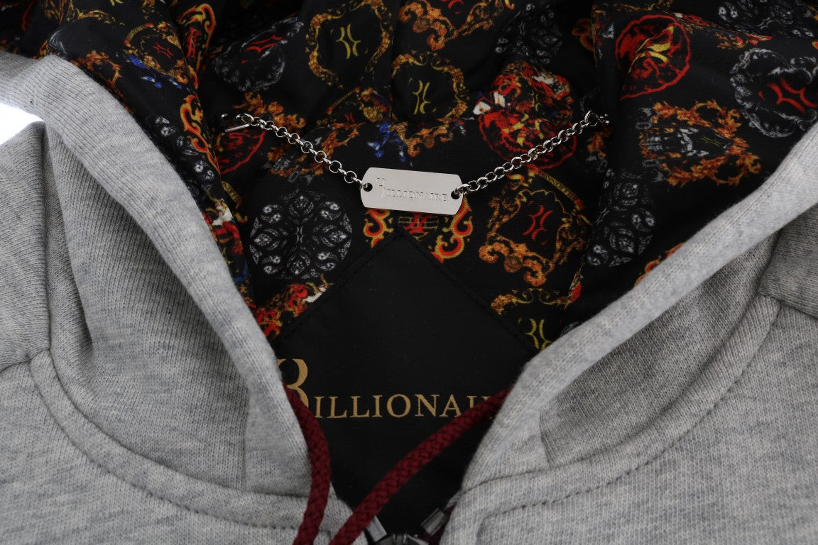 Gray Cotton Hooded Sweatsuit-Billionaire Italian Couture-LabelTerrace.com