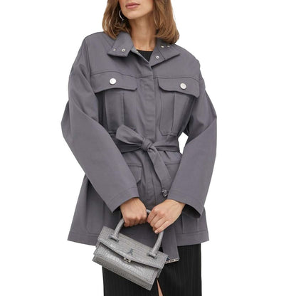 Gray Cotton Jackets & Coat