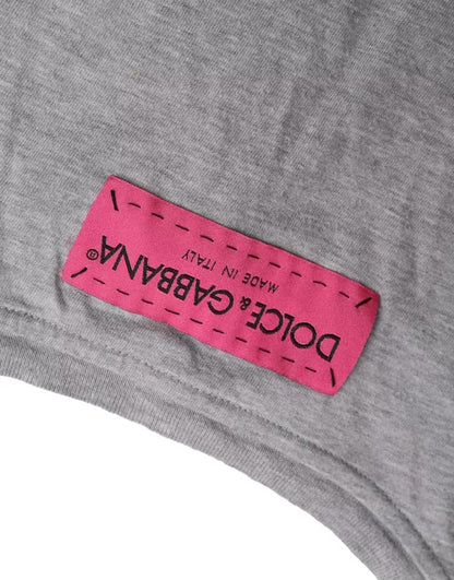 Gray Cotton L'Amore E'Bellezza Top T-shirt-Dolce & Gabbana-LabelTerrace.com