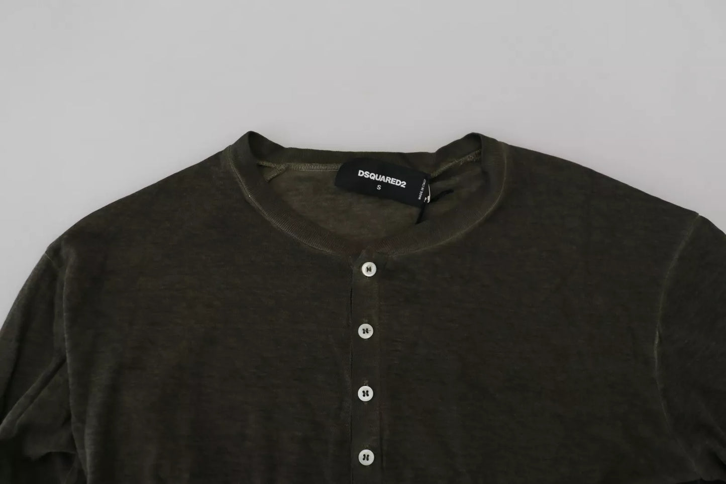 Gray Cotton Linen Long Sleeves Pullover Sweater-Dsquared²-LabelTerrace.com