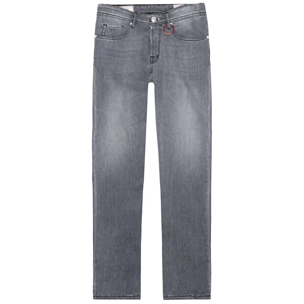 Gray Cotton Men Jeans-Tramarossa-LabelTerrace.com