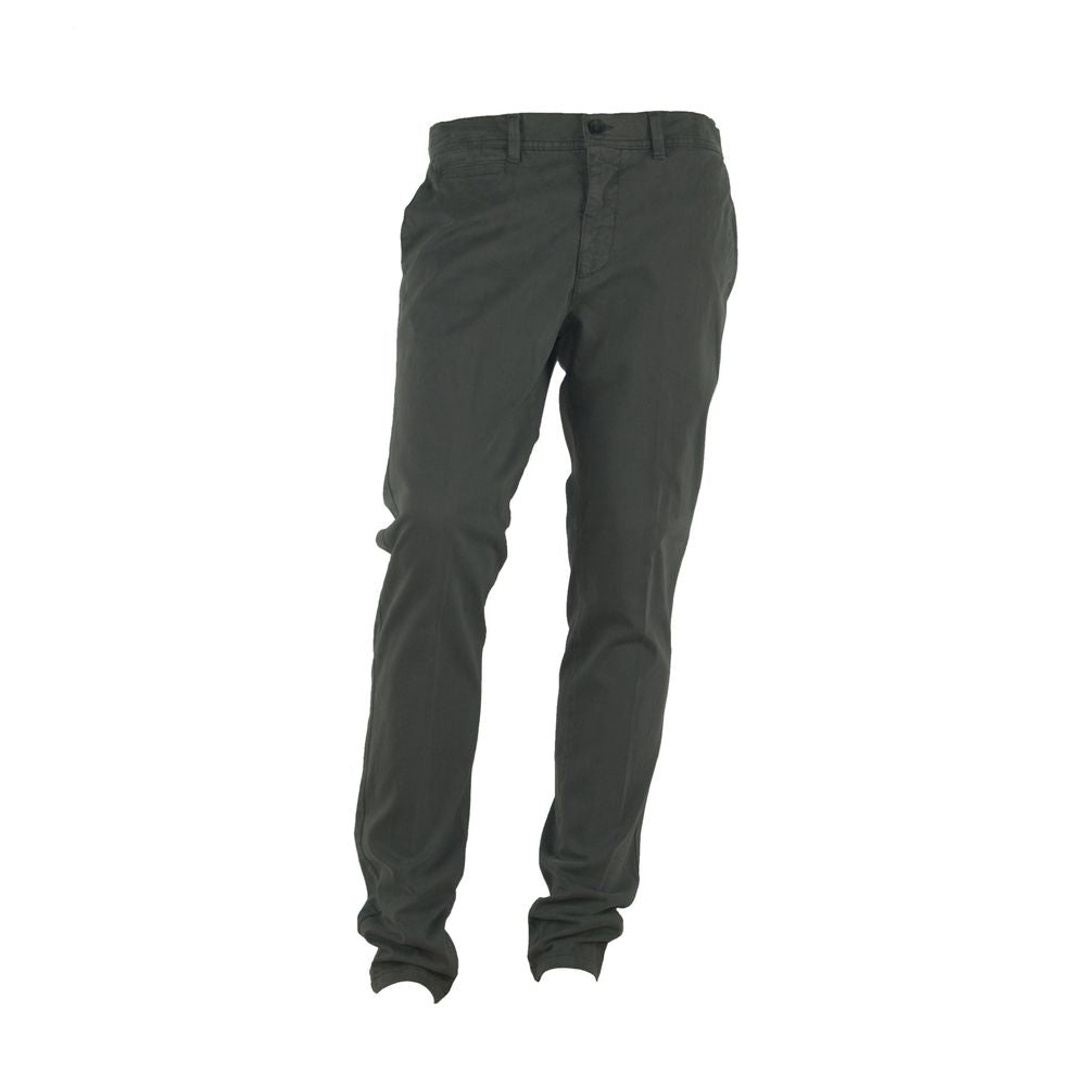 Gray Cotton Men Pant-Made in Italy-LabelTerrace.com