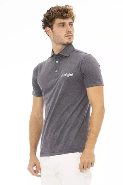 Gray Cotton Men Polo Shirt-Baldinini Trend-LabelTerrace.com