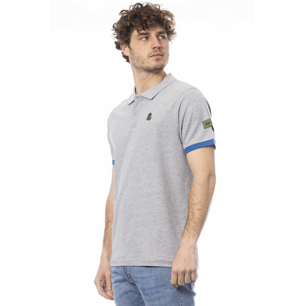 Gray Cotton Men Polo Shirt-Invicta-LabelTerrace.com