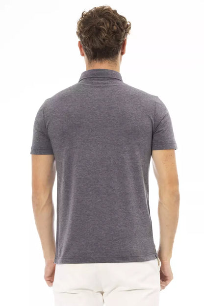 Gray Cotton Men Polo Shirt-Baldinini Trend-LabelTerrace.com
