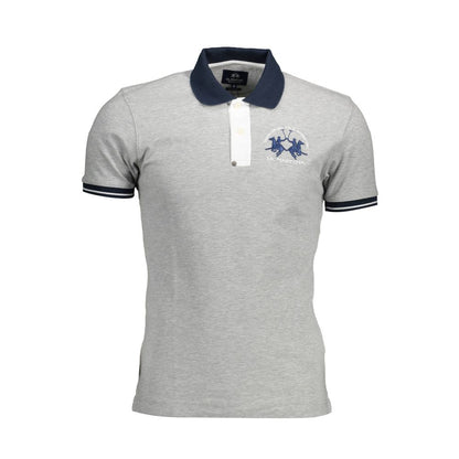 Gray Cotton Men Polo Shirt-La Martina-LabelTerrace.com