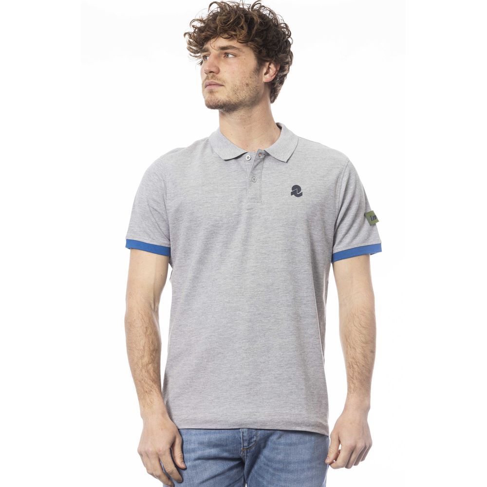 Gray Cotton Men Polo Shirt-Invicta-LabelTerrace.com