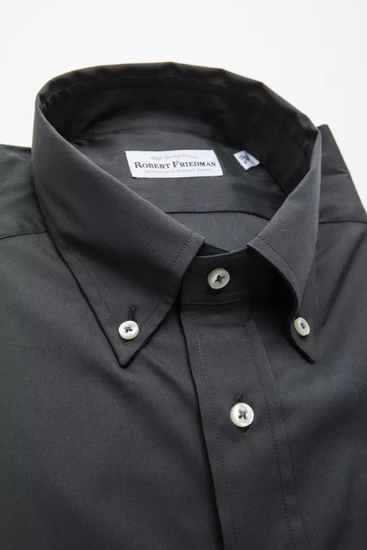 Gray Cotton Men Shirt-Robert Friedman-LabelTerrace.com