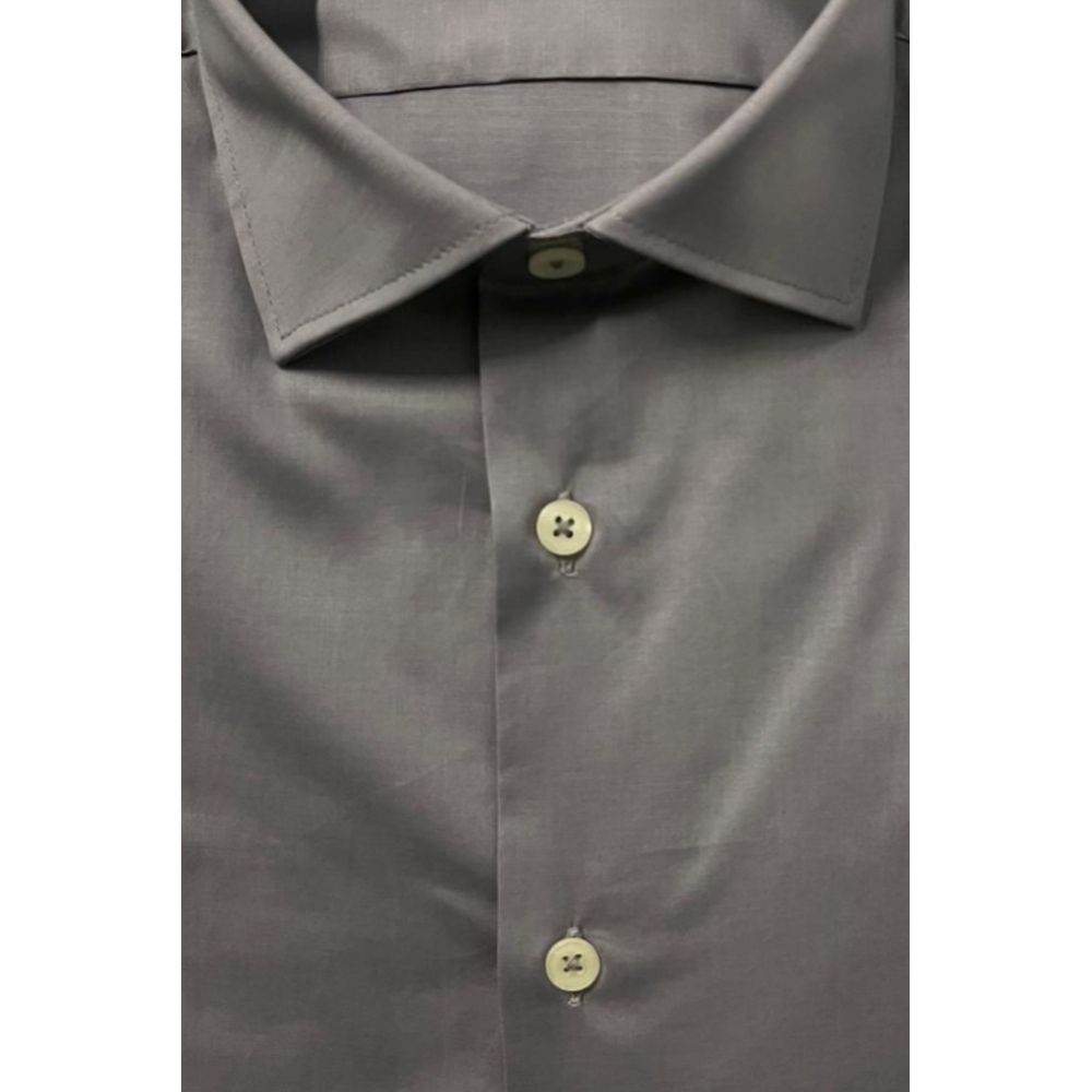 Gray Cotton Men Shirt