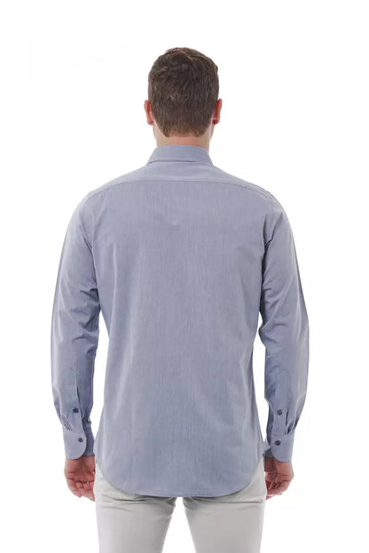 Gray Cotton Men Shirt-Bagutta-LabelTerrace.com