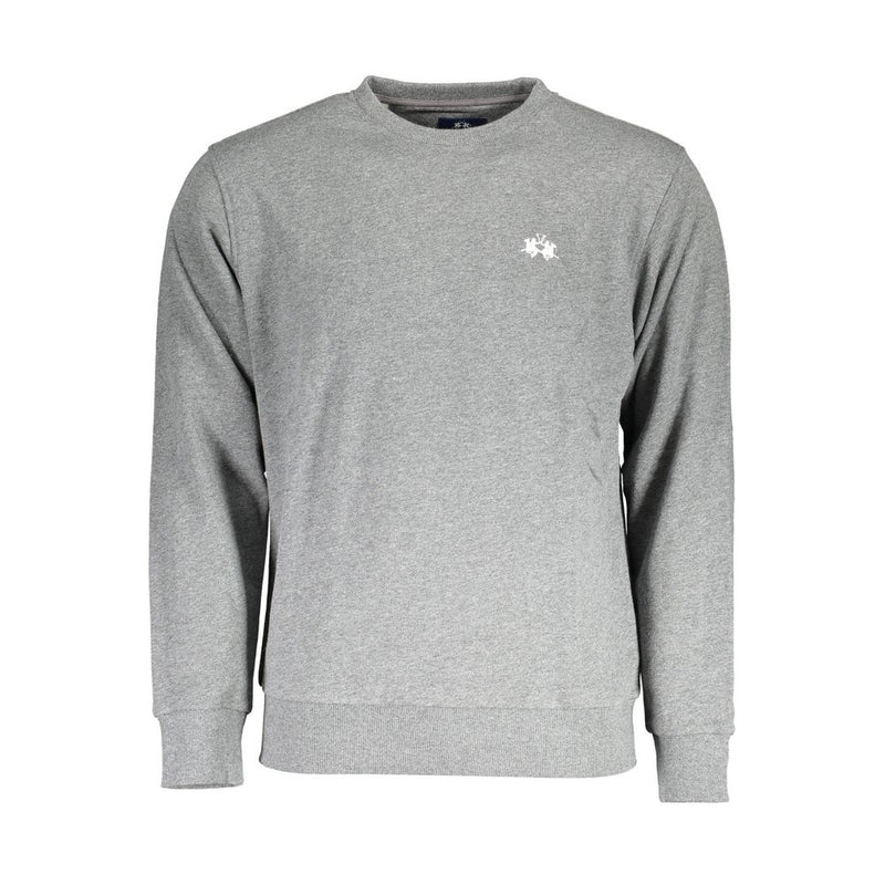Gray Cotton Men Sweater-La Martina-LabelTerrace.com