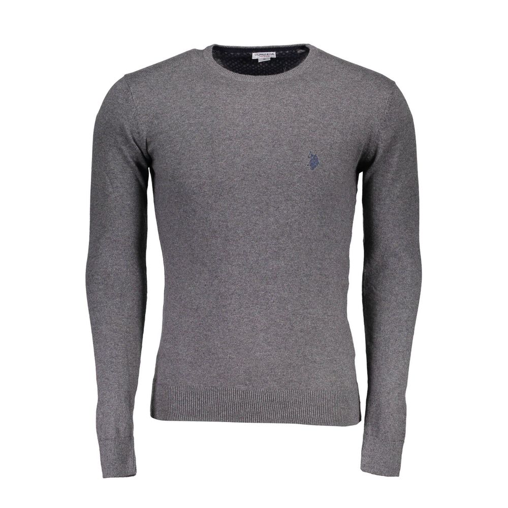 Gray Cotton Men Sweater-U.S. POLO ASSN.-LabelTerrace.com