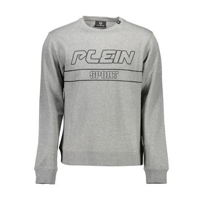 Gray Cotton Men Sweater-Plein Sport-LabelTerrace.com