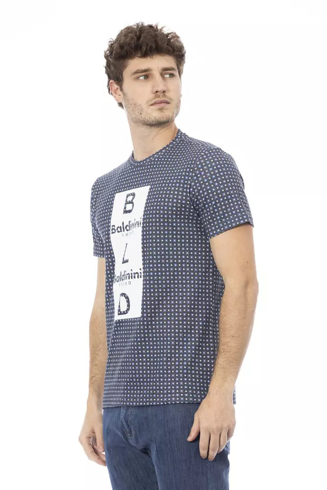 Gray Cotton Men T-Shirt-Baldinini Trend-LabelTerrace.com