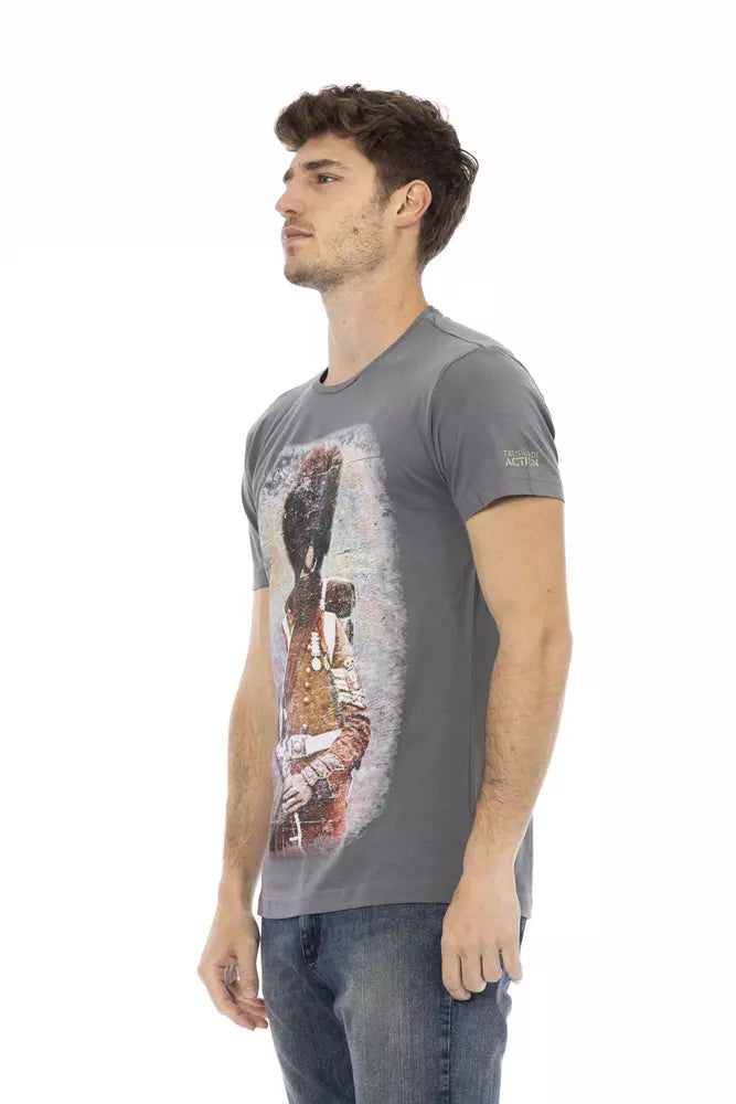 Gray Cotton Men T-Shirt-Trussardi Action-LabelTerrace.com