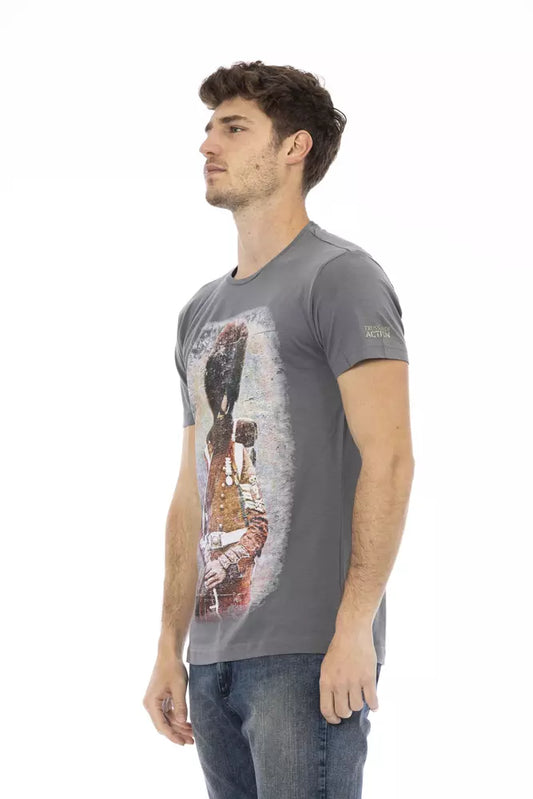 Gray Cotton Men T-Shirt-Trussardi Action-LabelTerrace.com