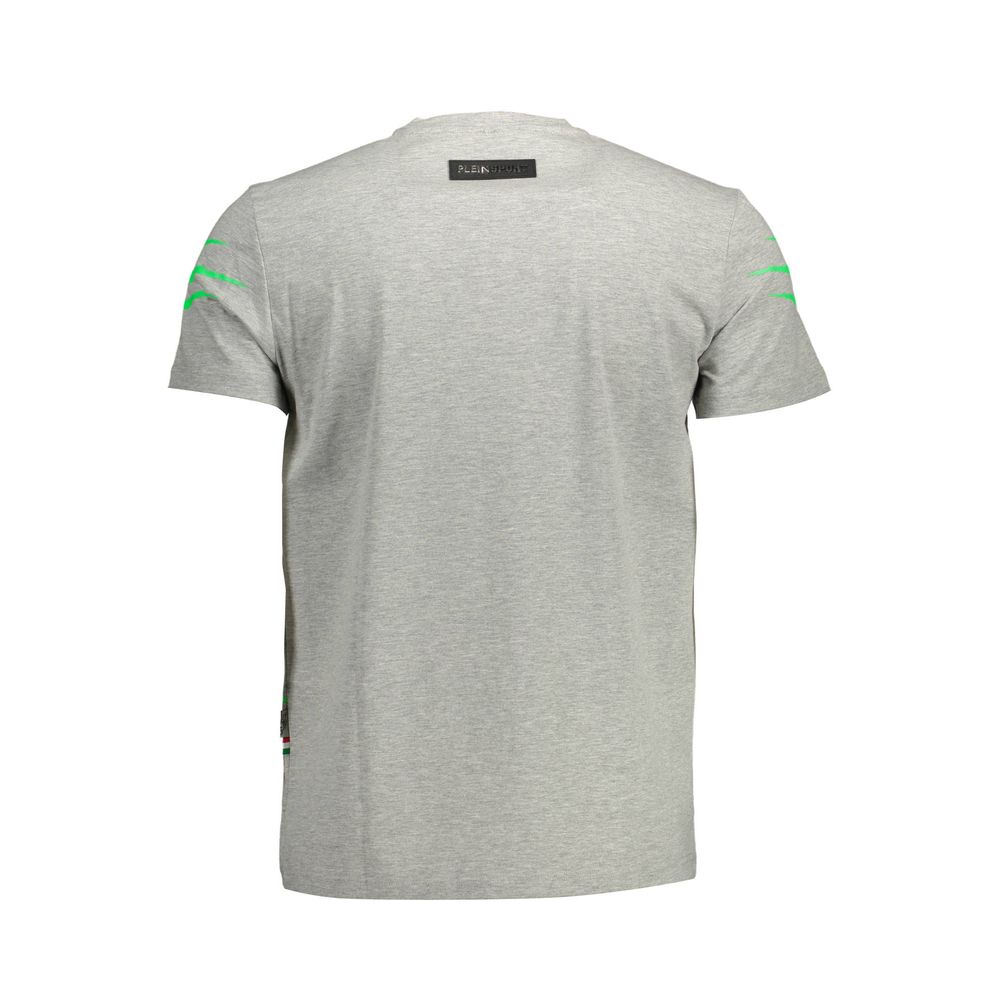 Gray Cotton Men T-Shirt-Plein Sport-LabelTerrace.com